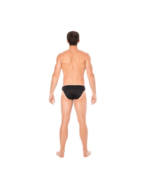 Slip noir rayé opaque et transparent