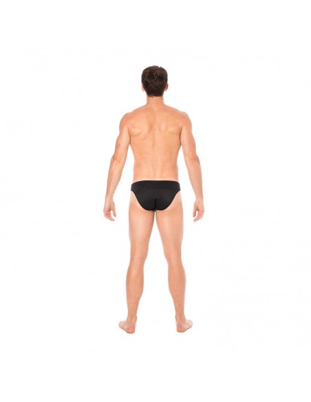 Slip noir rayé opaque et transparent