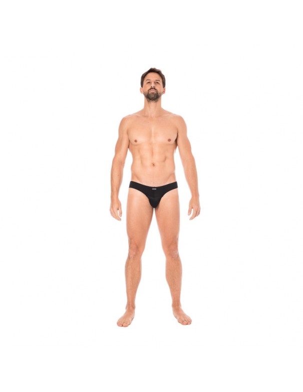Slip noir rayé opaque et transparent
