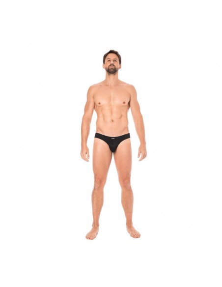 Slip noir rayé opaque et transparent