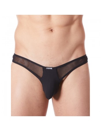 String noir sexy avec fine résille
