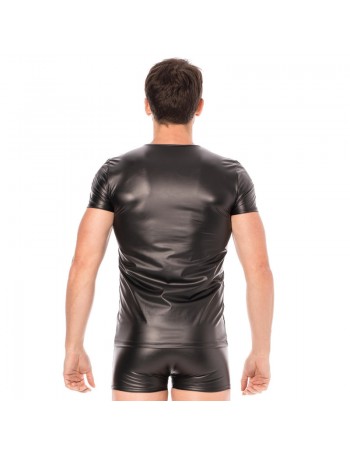 T-shirt simili cuir noir  2