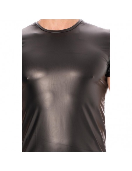 T-shirt simili cuir noir 