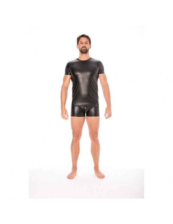 T-shirt simili cuir noir 