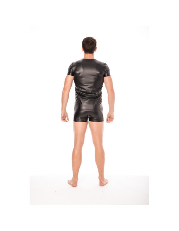T-shirt simili cuir noir 