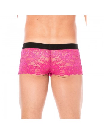 Boxer magenta en dentelle délicate  2