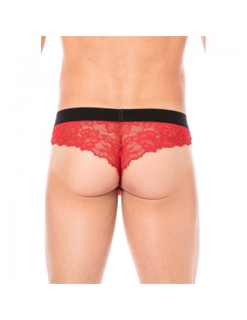 String rouge en dentelle délicate  2