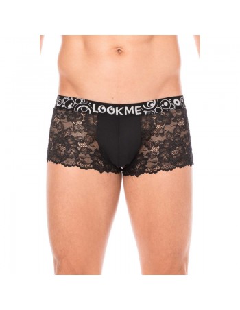 Boxer noir en dentelle délicate 