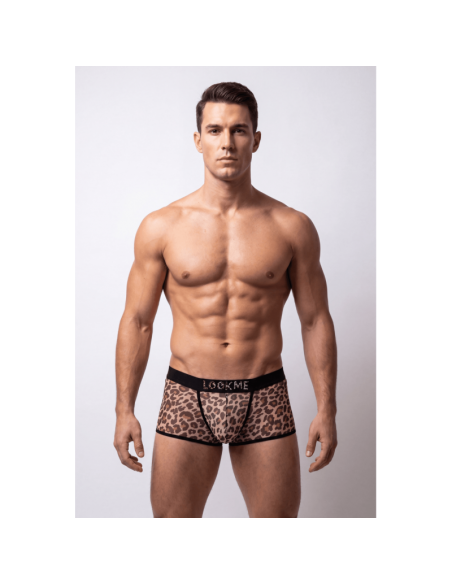 Boxer en résille imprimé léopard