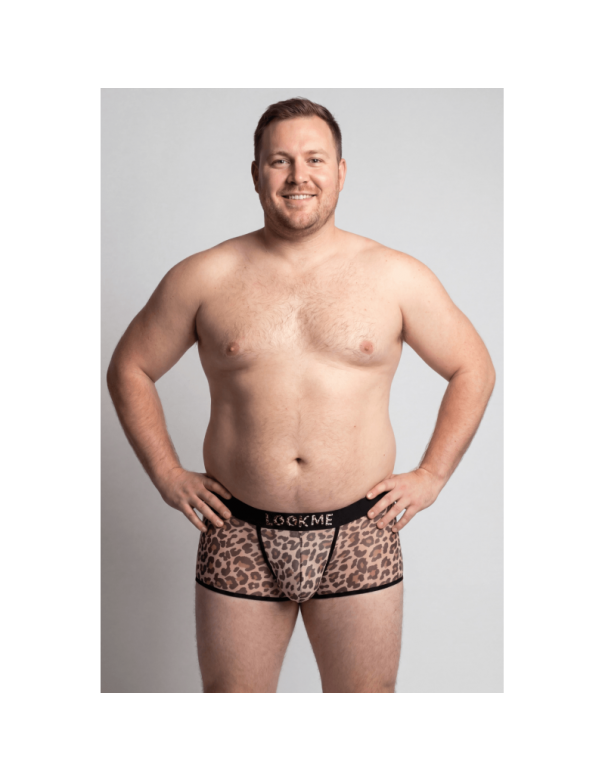 Boxer en résille imprimé léopard