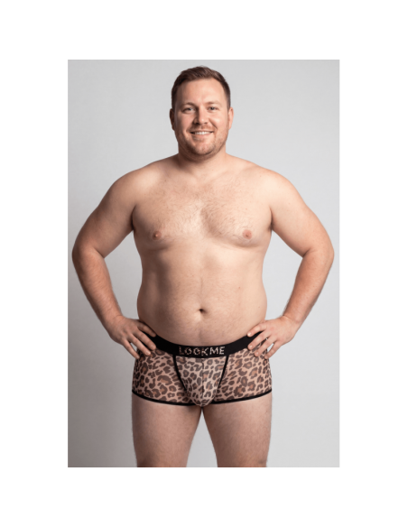 Boxer en résille imprimé léopard