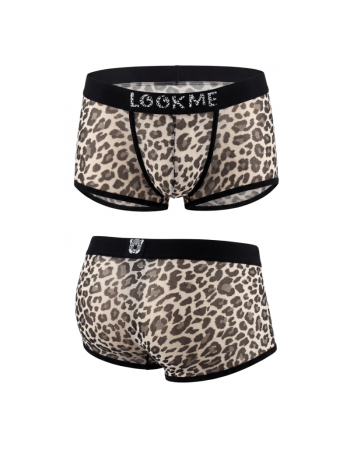 Boxer en résille imprimé léopard gris 2