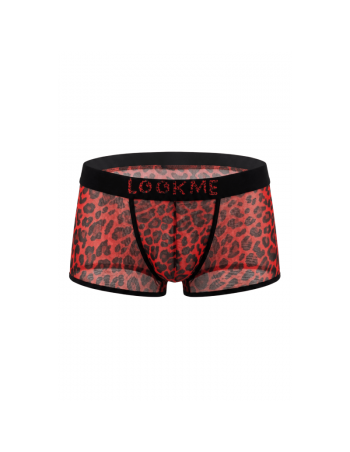Boxer en résille imprimé léopard rouge 2