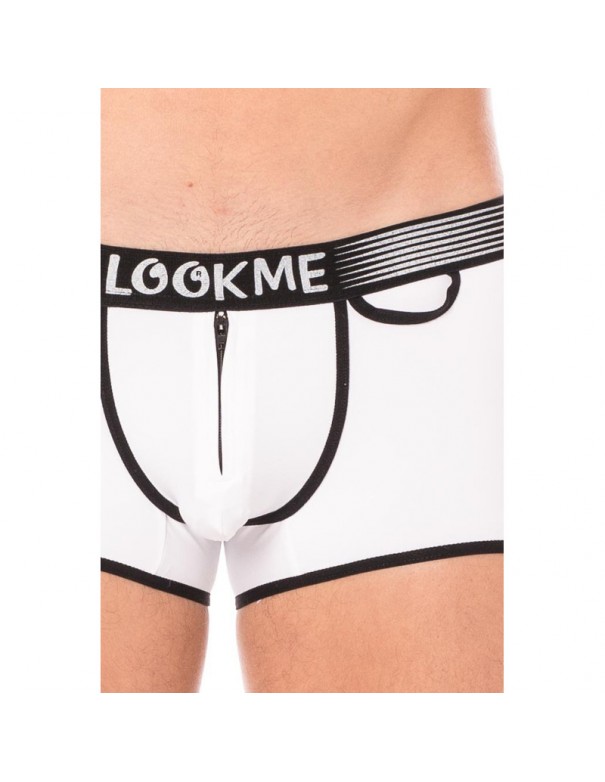 Mini-Pants blanc échancré avec zip 