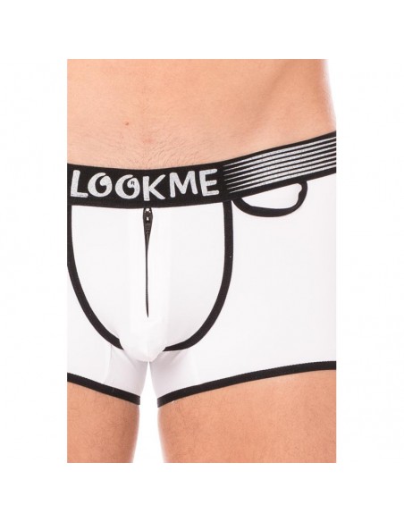 Mini-Pants blanc échancré avec zip 