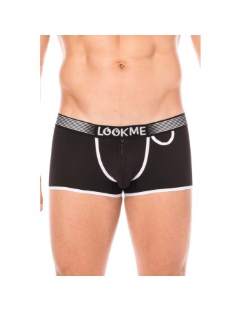 Mini-Pants noir échancré avec zip