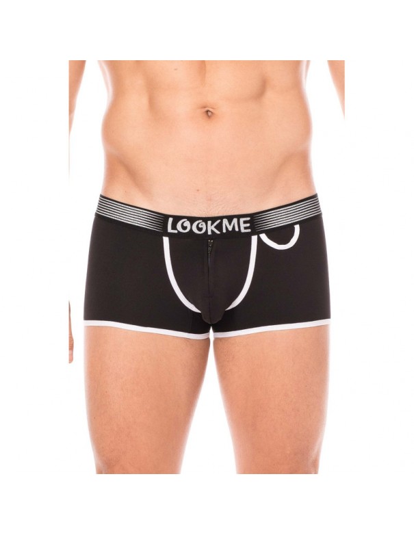Mini-Pants noir échancré avec zip