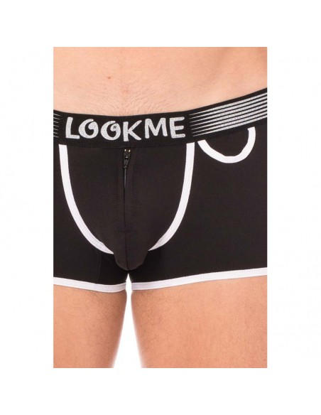 Mini-Pants noir échancré avec zip 