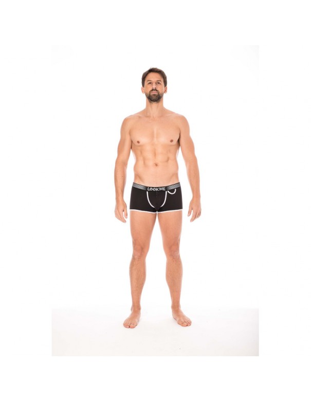 Mini-Pants noir échancré avec zip 