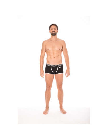 Mini-Pants noir échancré avec zip 