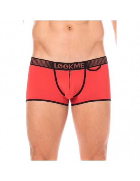Mini-Pants rouge échancré avec zip 