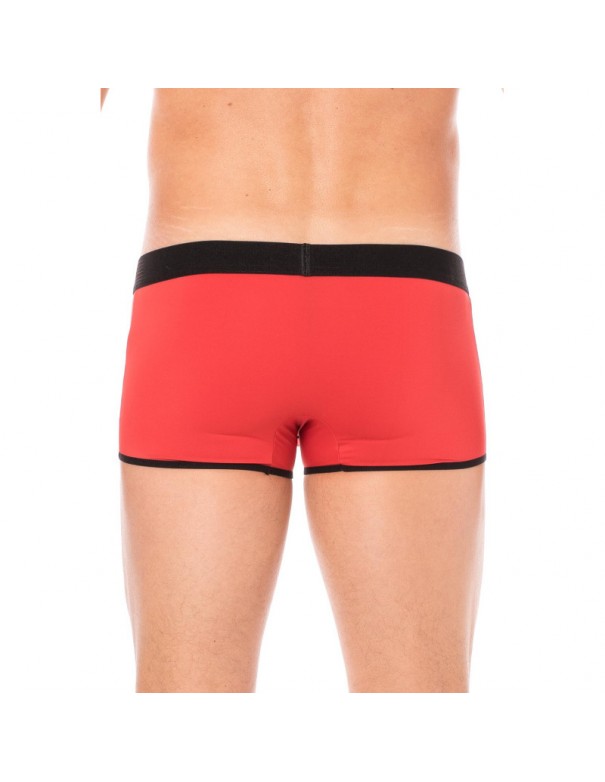Mini-Pants rouge échancré avec zip 