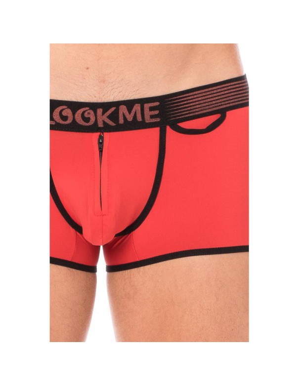 Mini-Pants rouge échancré avec zip 