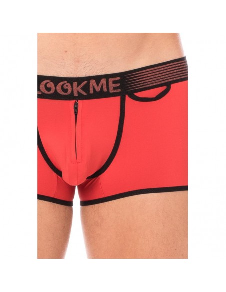 Mini-Pants rouge échancré avec zip 