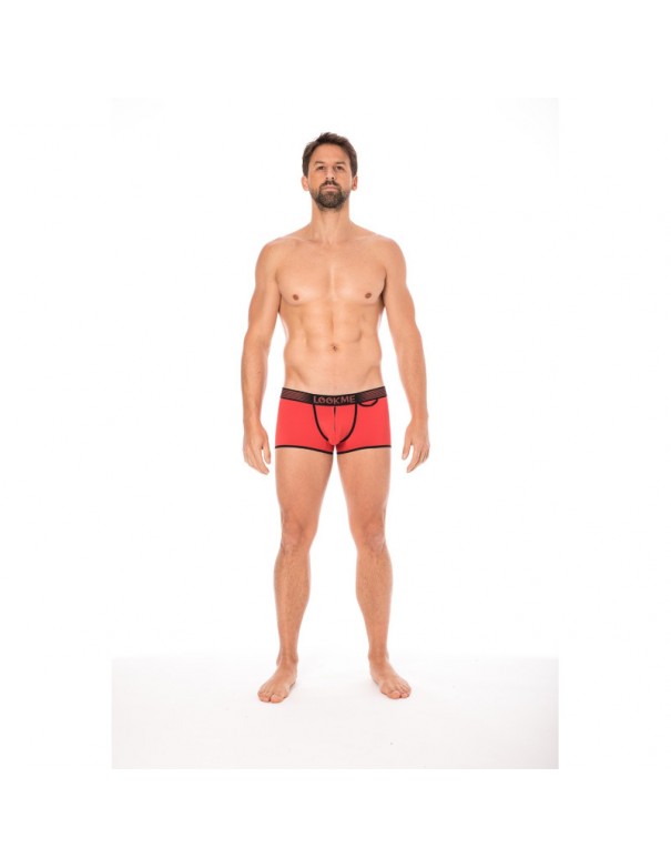 Mini-Pants rouge échancré avec zip 