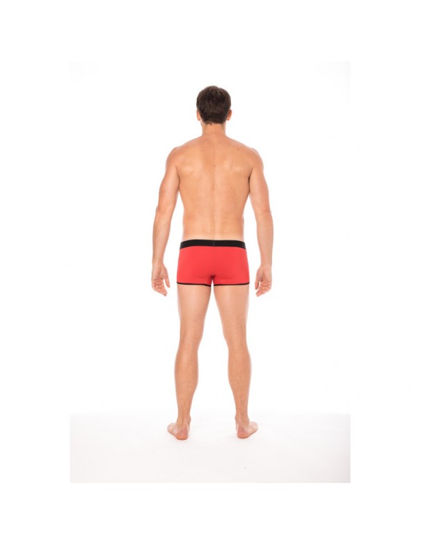 Mini-Pants rouge échancré avec zip 