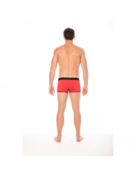 Mini-Pants rouge échancré avec zip 