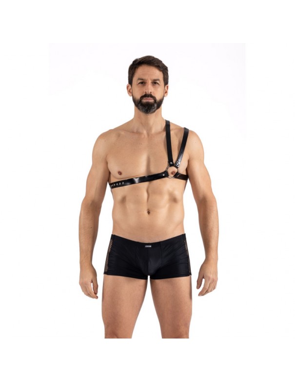 Harnais homme simili cuir double lanières sur épaule 