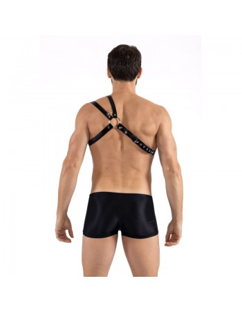 Harnais homme simili cuir double lanières sur épaule  2