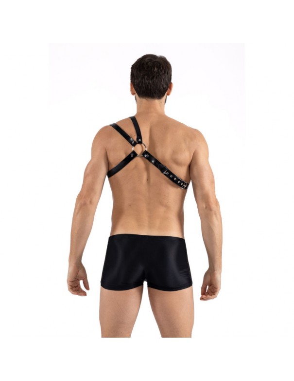 Harnais homme simili cuir double lanières sur épaule 