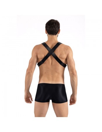 Harnais homme simili cuir avec sangles croisées dans le dos  2