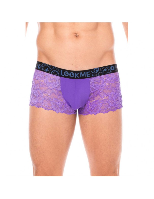 Boxer violet en dentelle délicate 