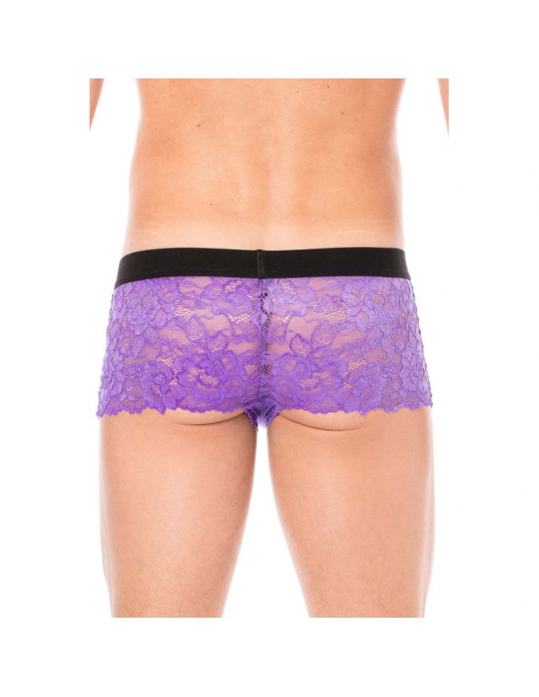 Boxer violet en dentelle délicate 