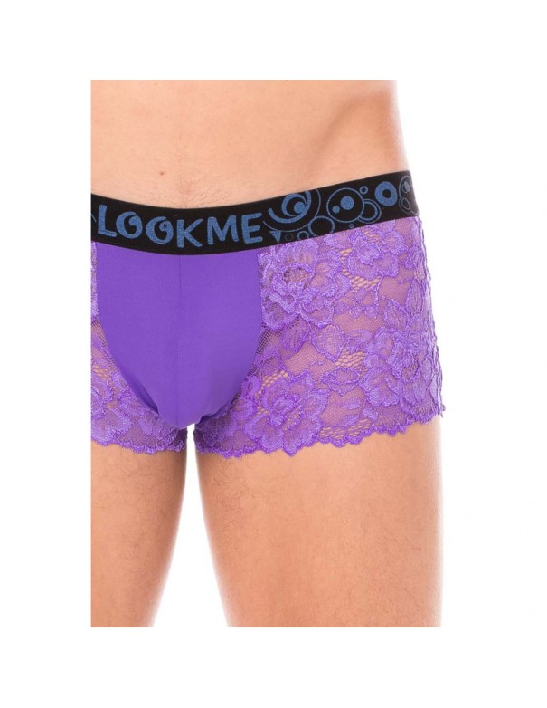 Boxer violet en dentelle délicate 
