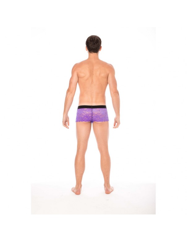 Boxer violet en dentelle délicate 