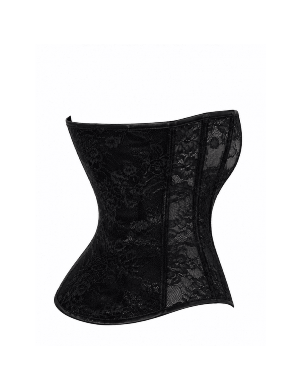 F406 One more kiss Corset en dentelle et powerwetlook
