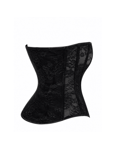 F406 One more kiss Corset en dentelle et powerwetlook